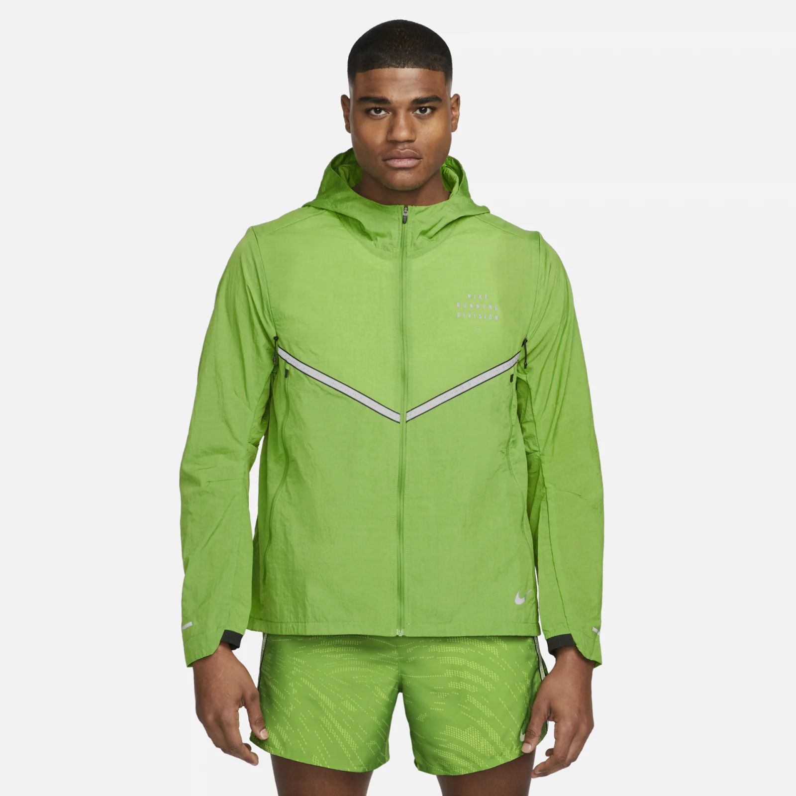 Nike green running online jacket